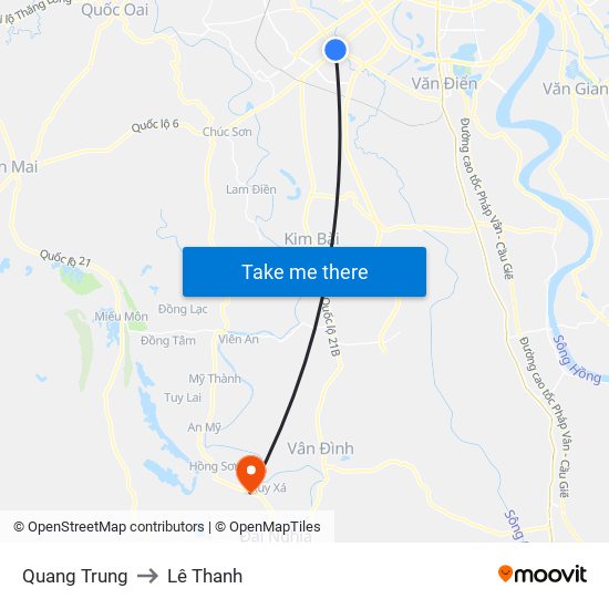 Quang Trung to Lê Thanh map