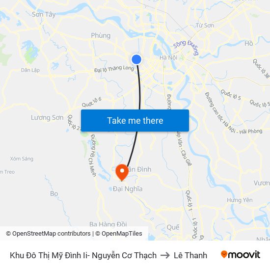 Khu Đô Thị Mỹ Đình Ii- Nguyễn Cơ Thạch to Lê Thanh map