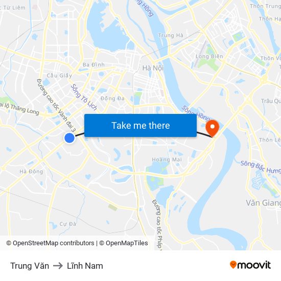 Trung Văn to Lĩnh Nam map
