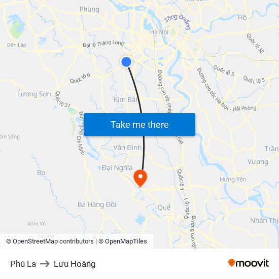 Phú La to Lưu Hoàng map