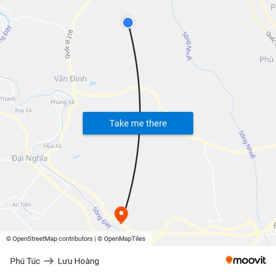 Phú Túc to Lưu Hoàng map