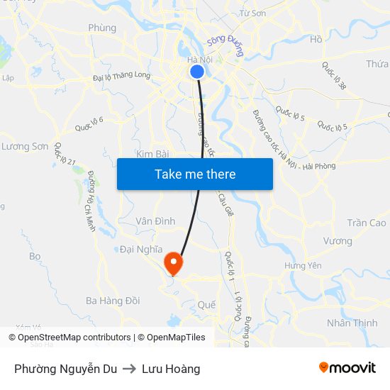 Phường Nguyễn Du to Lưu Hoàng map