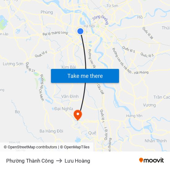 Phường Thành Công to Lưu Hoàng map