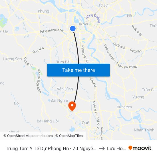 Trung Tâm Y Tế Dự Phòng Hn - 70 Nguyễn Chí Thanh to Lưu Hoàng map