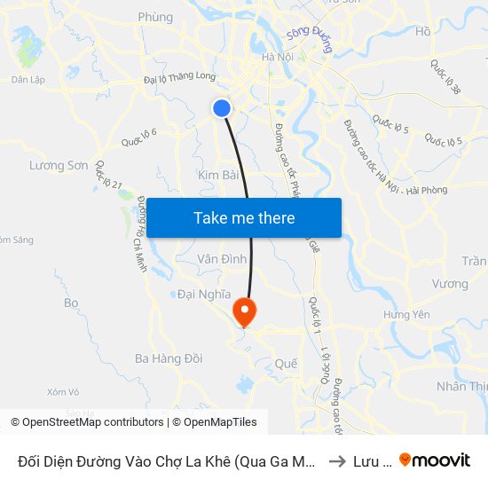 Đối Diện Đường Vào Chợ La Khê (Qua Ga Metro La Khê) - 405 Quang Trung (Hà Đông) to Lưu Hoàng map