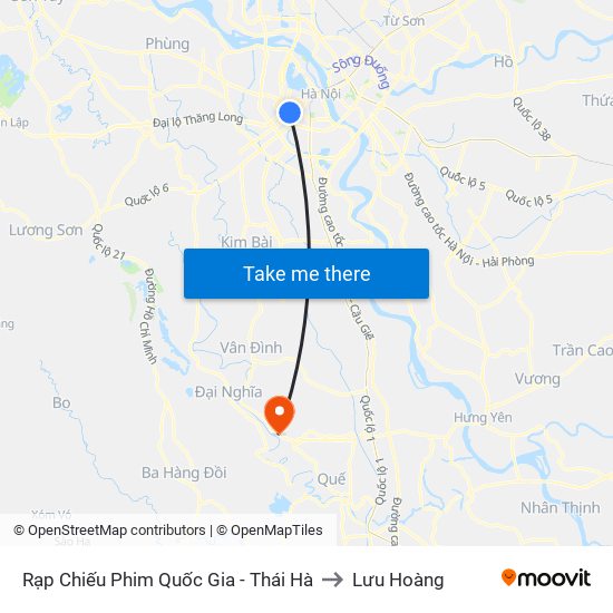 Rạp Chiếu Phim Quốc Gia - Thái Hà to Lưu Hoàng map