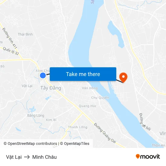 Vật Lại to Minh Châu map