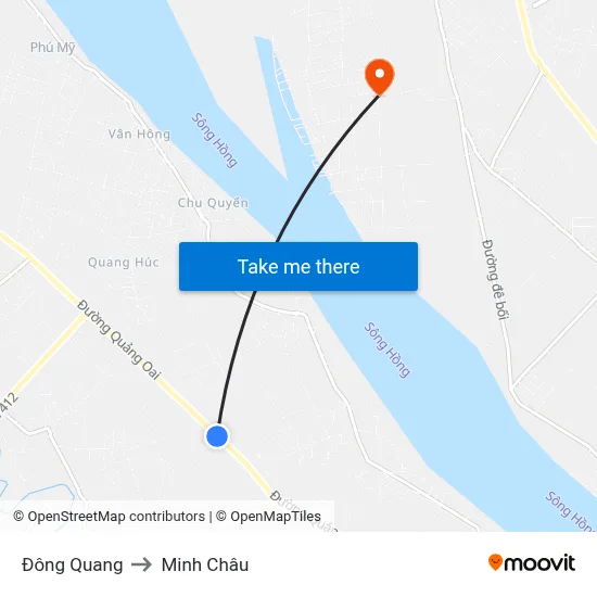 Đông Quang to Minh Châu map