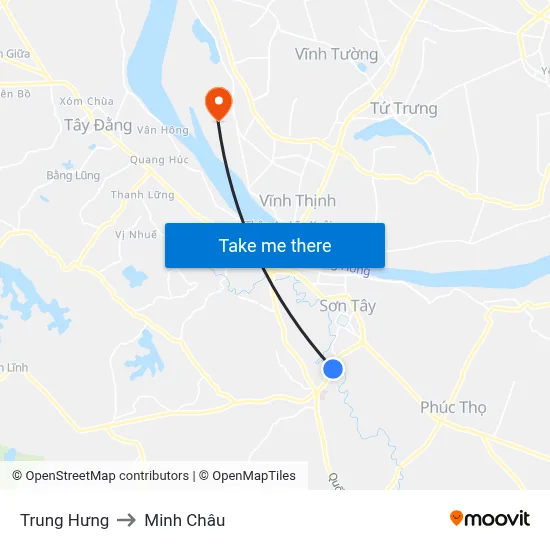 Trung Hưng to Minh Châu map