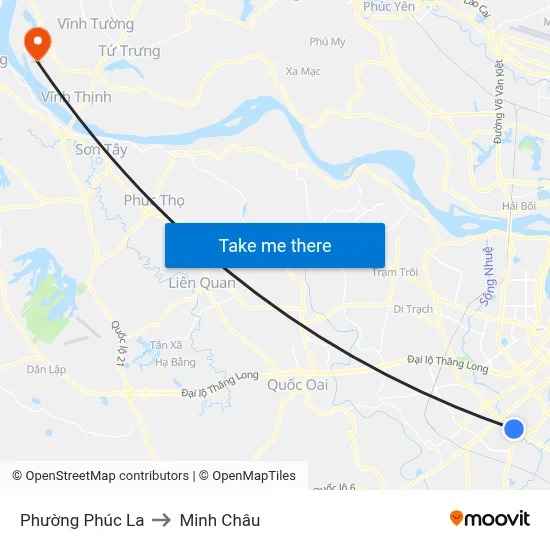 Phường Phúc La to Minh Châu map