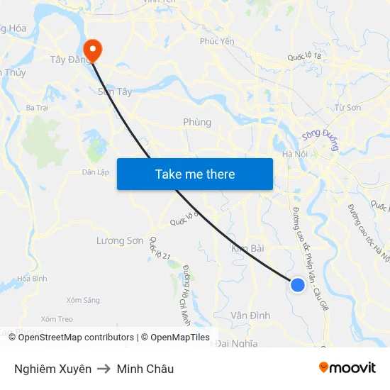 Nghiêm Xuyên to Minh Châu map