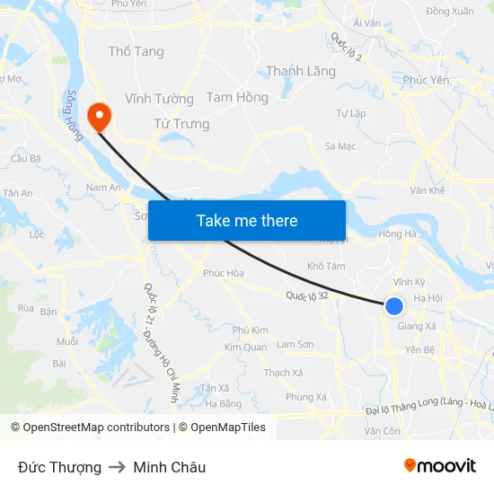 Đức Thượng to Minh Châu map