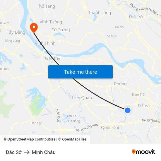 Đắc Sở to Minh Châu map