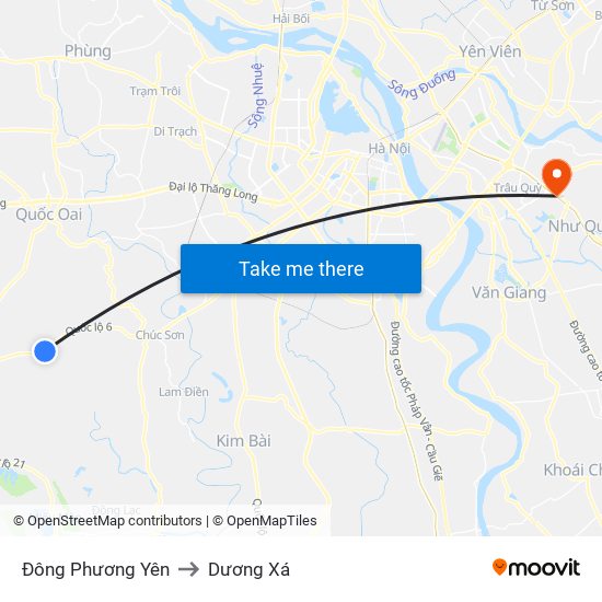 Đông Phương Yên to Dương Xá map