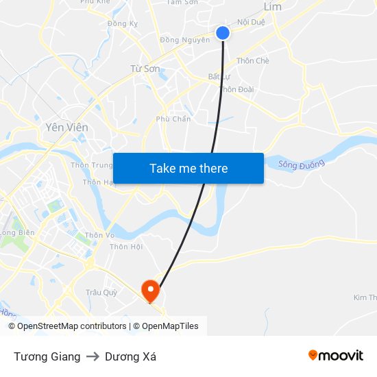 Tương Giang to Dương Xá map