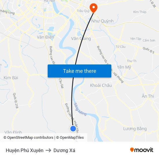 Huyện Phú Xuyên to Dương Xá map