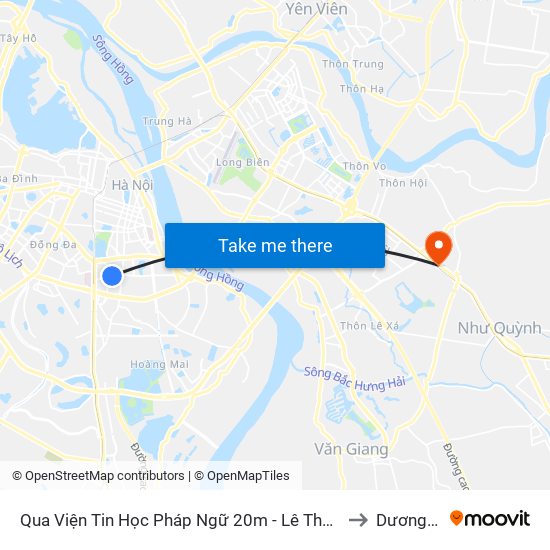 Qua Viện Tin Học Pháp Ngữ 20m - Lê Thanh Nghị to Dương Xá map