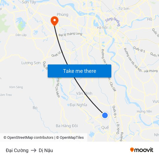 Đại Cường to Dị Nậu map