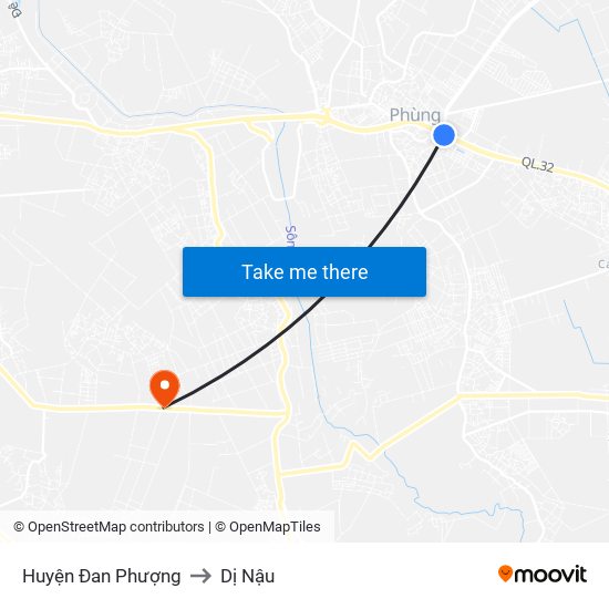 Huyện Đan Phượng to Dị Nậu map