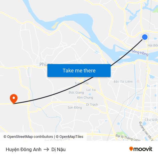 Huyện Đông Anh to Dị Nậu map