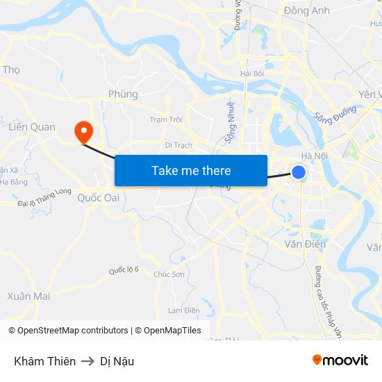 Khâm Thiên to Dị Nậu map