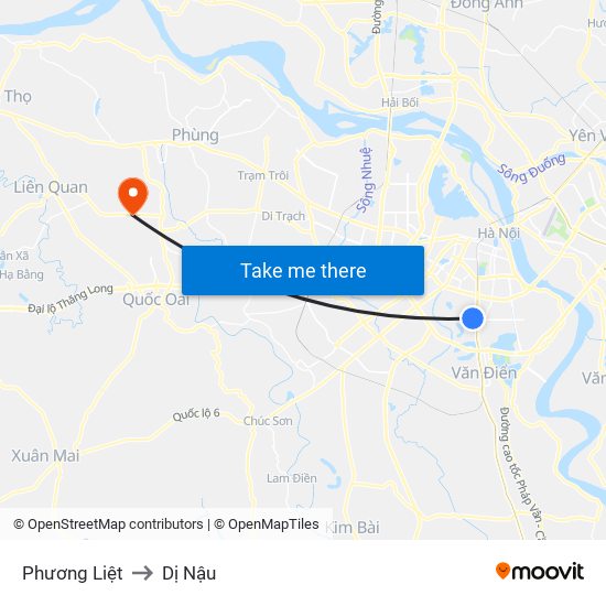 Phương Liệt to Dị Nậu map