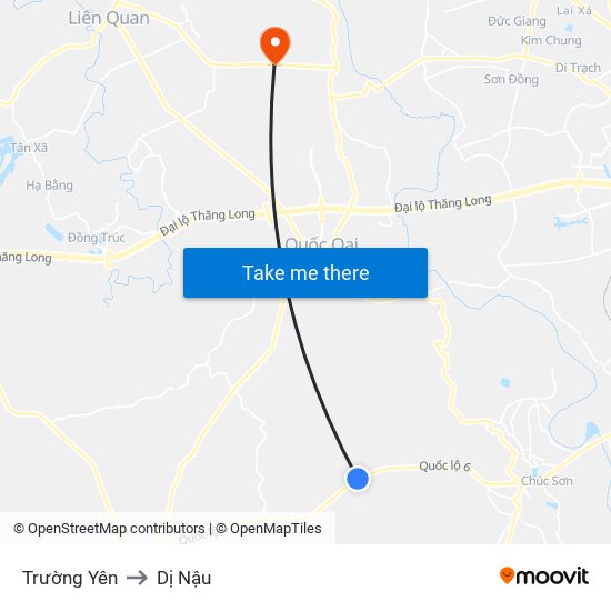 Trường Yên to Dị Nậu map