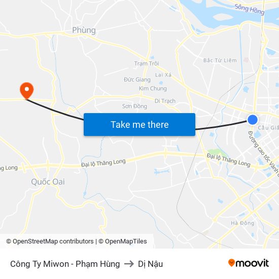 Bệnh Viện Đa Khoa Y Học Cổ Truyền - 6 Phạm Hùng to Dị Nậu map