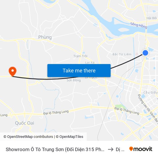 Showroom Ô Tô Trung Sơn (Đối Diện 315 Phạm Văn Đồng) to Dị Nậu map