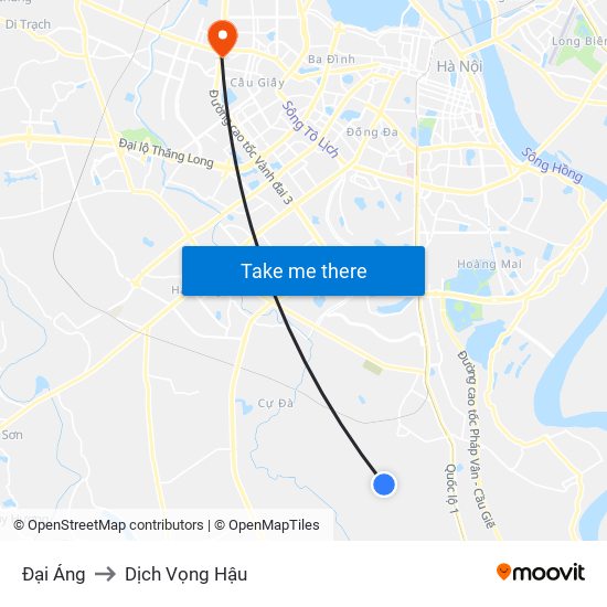 Đại Áng to Dịch Vọng Hậu map