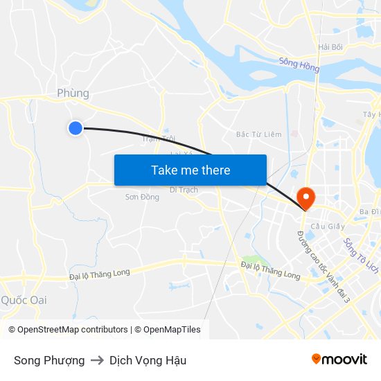 Song Phượng to Dịch Vọng Hậu map