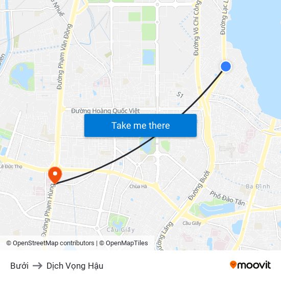 Bưởi to Dịch Vọng Hậu map