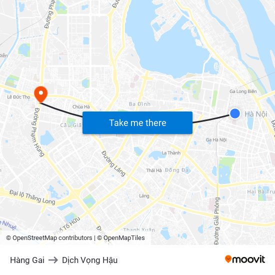 Hàng Gai to Dịch Vọng Hậu map