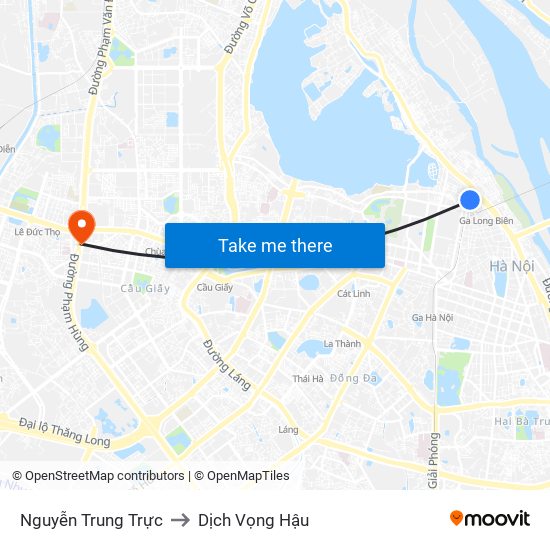 Nguyễn Trung Trực to Dịch Vọng Hậu map