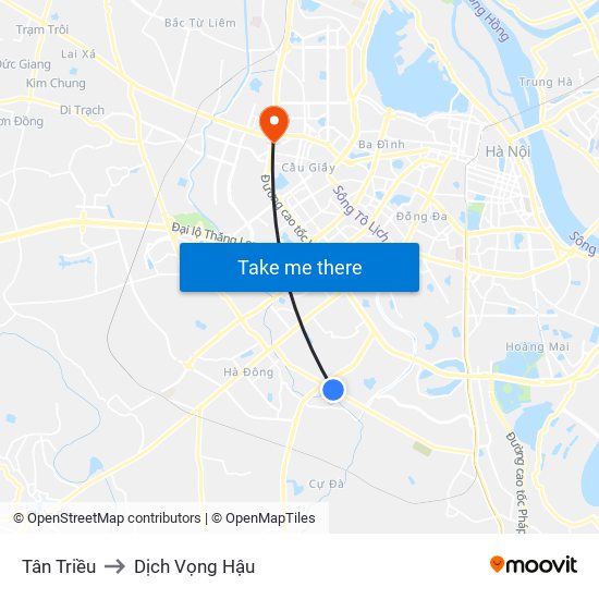 Tân Triều to Dịch Vọng Hậu map