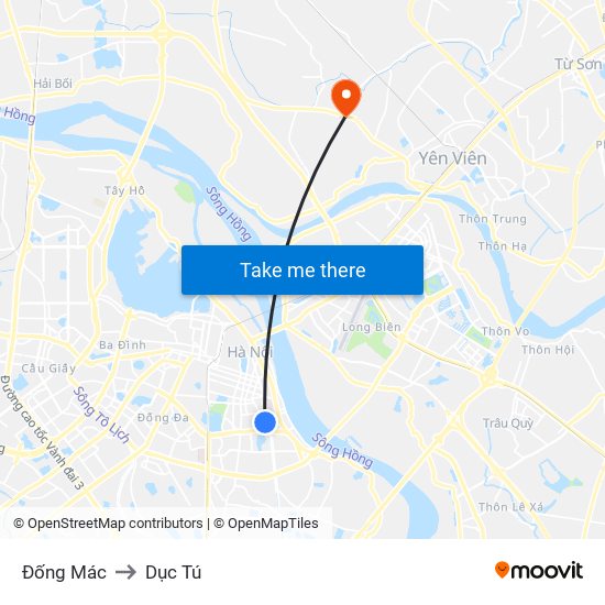 Đống Mác to Dục Tú map