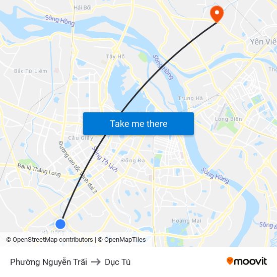 Phường Nguyễn Trãi to Dục Tú map
