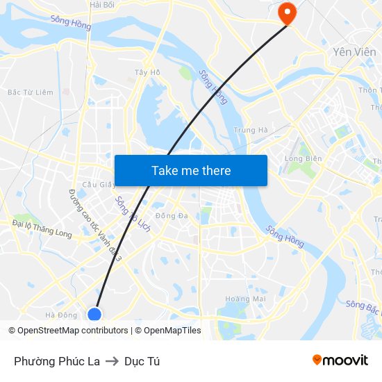 Phường Phúc La to Dục Tú map