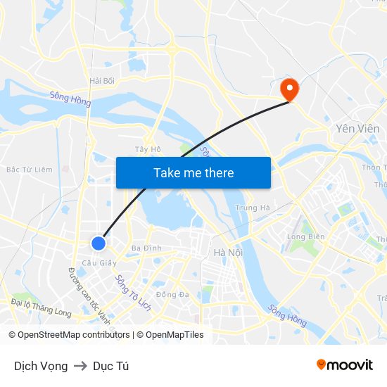 Dịch Vọng to Dục Tú map