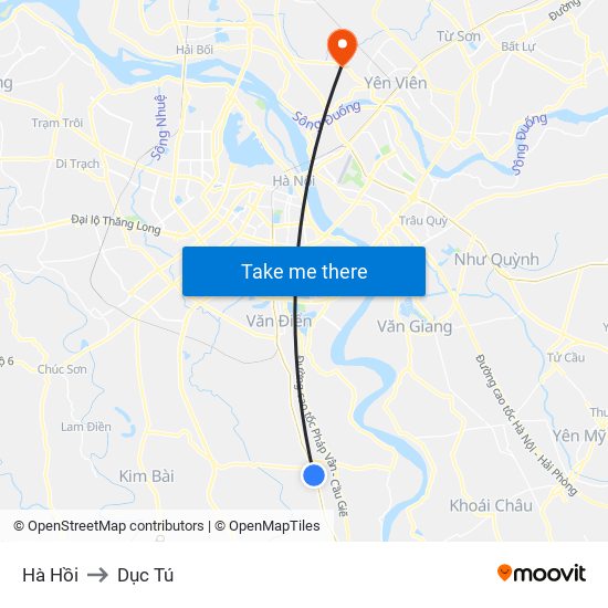 Hà Hồi to Dục Tú map