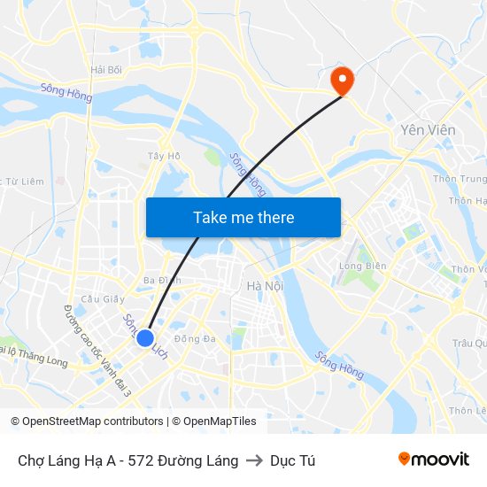 Chợ Láng Hạ A - 572 Đường Láng to Dục Tú map