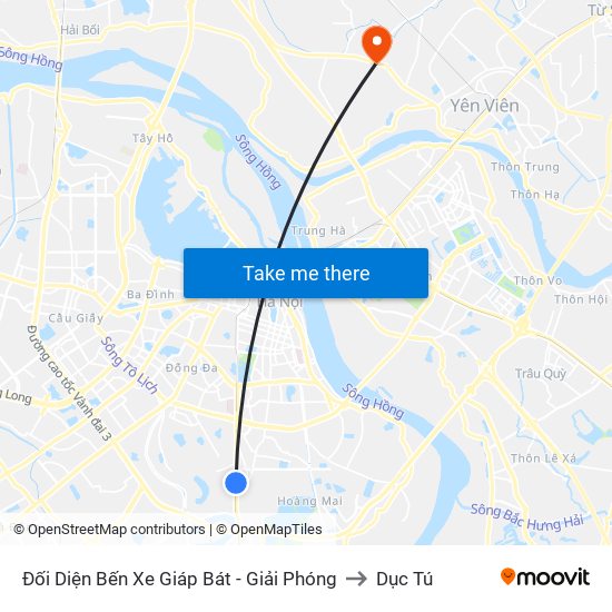 Đối Diện Bến Xe Giáp Bát - Giải Phóng to Dục Tú map