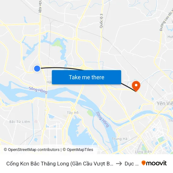 Cổng Kcn Bắc Thăng Long (Gần Cầu Vượt Bộ Hành) to Dục Tú map