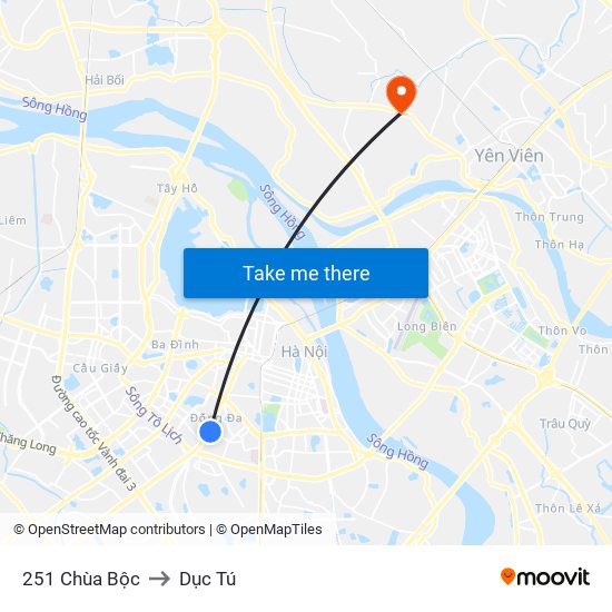 251 Chùa Bộc to Dục Tú map