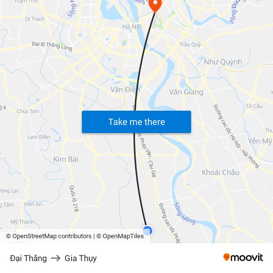 Đại Thắng to Gia Thụy map