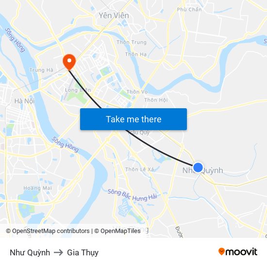 Như Quỳnh to Gia Thụy map