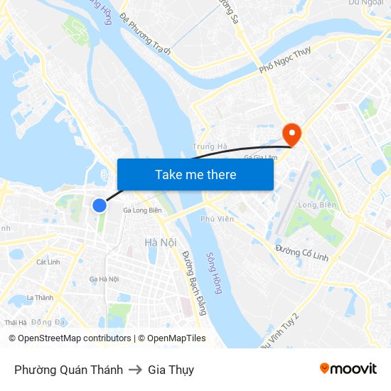 Phường Quán Thánh to Gia Thụy map