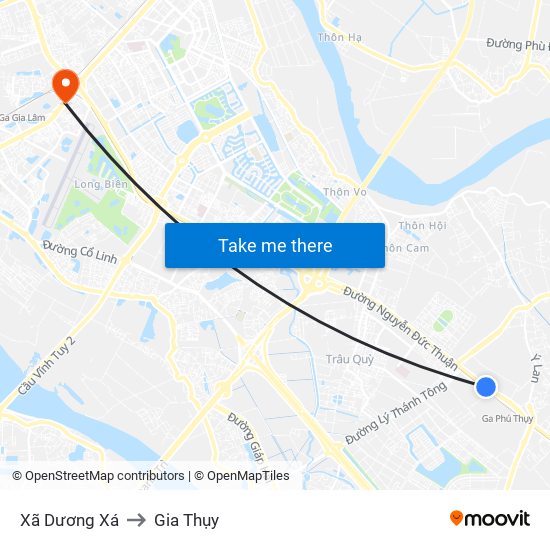 Xã Dương Xá to Gia Thụy map