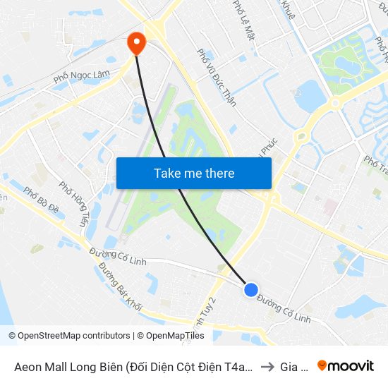 Aeon Mall Long Biên (Đối Diện Cột Điện T4a/2a-B Đường Cổ Linh) to Gia Thụy map