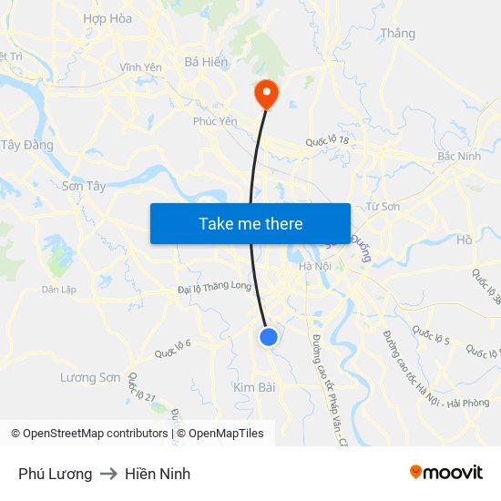 Phú Lương to Hiền Ninh map